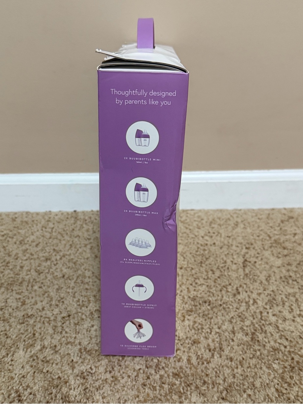 BuubiBottle Hybrid Feeding Bottle Bundle - Purple - Picture 5 of 6